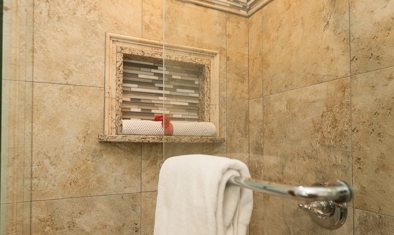 Room 5 shower with rain shower head